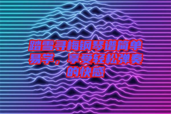 踏雪尋梅鋼琴譜簡單易學，享受輕松彈奏的快感