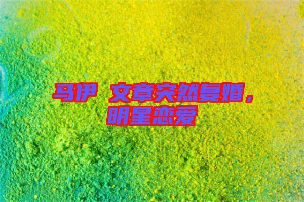 馬伊琍文章突然復(fù)婚，明星戀愛