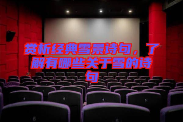 賞析經(jīng)典雪景詩句，了解有哪些關(guān)于雪的詩句