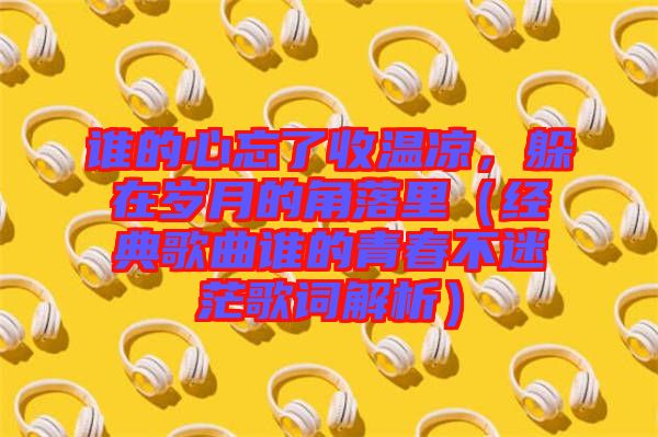 誰的心忘了收溫涼，躲在歲月的角落里（經(jīng)典歌曲誰的青春不迷茫歌詞解析）