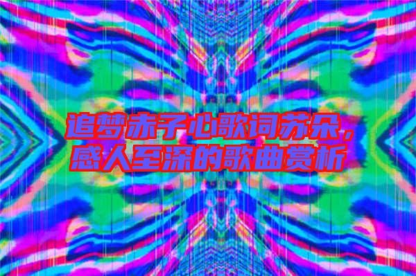 追夢赤子心歌詞蘇朵，感人至深的歌曲賞析