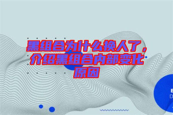黑組合為什么換人了，介紹黑組合內(nèi)部變化原因