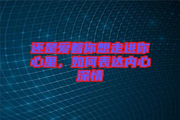 還是愛著你想走進你心里，如何表達內(nèi)心深情