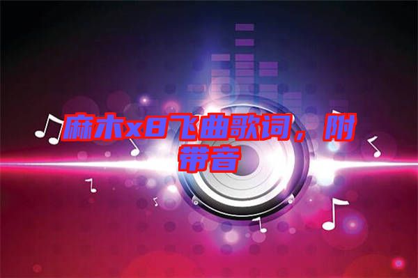 麻木x8飛曲歌詞，附帶音
