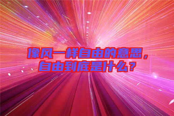 像風一樣自由的意思，自由到底是什么？