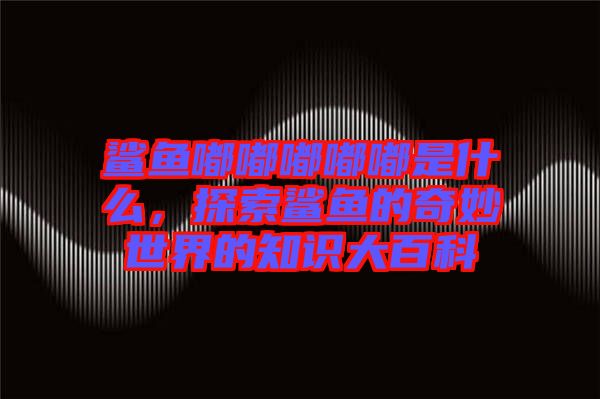 鯊魚嘟嘟嘟嘟嘟是什么，探索鯊魚的奇妙世界的知識(shí)大百科