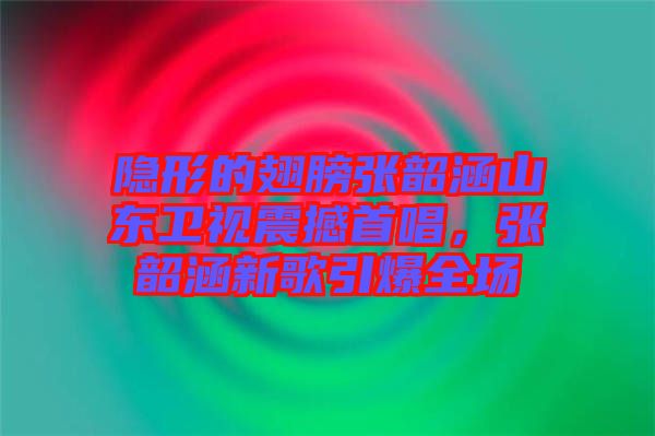 隱形的翅膀張韶涵山東衛(wèi)視震撼首唱，張韶涵新歌引爆全場