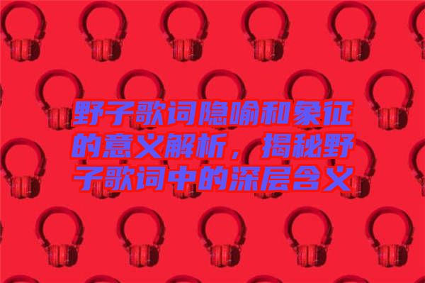 野子歌詞隱喻和象征的意義解析，揭秘野子歌詞中的深層含義