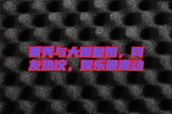 香秀與大國復婚，網(wǎng)友熱議，娛樂圈震動