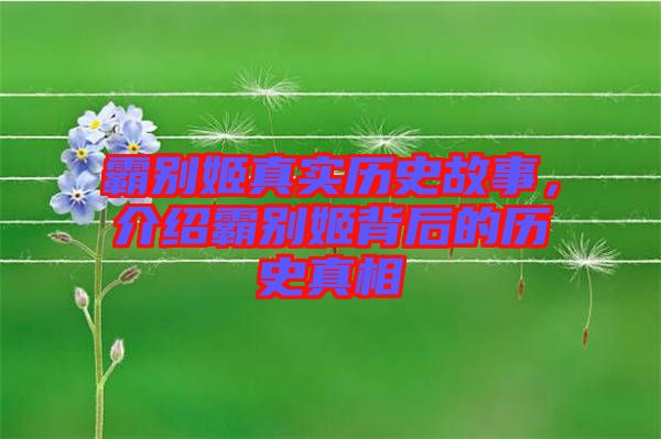 霸別姬真實(shí)歷史故事，介紹霸別姬背后的歷史真相