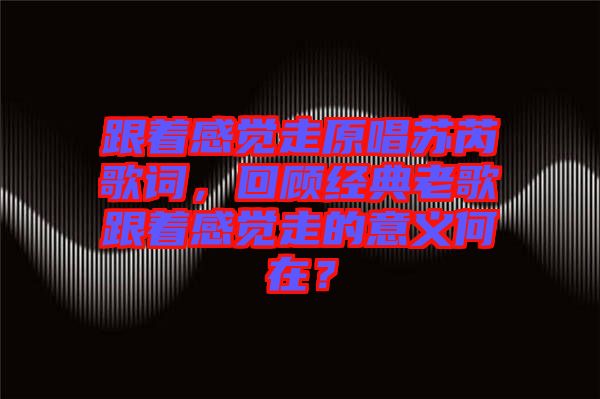 跟著感覺走原唱蘇芮歌詞，回顧經(jīng)典老歌跟著感覺走的意義何在？