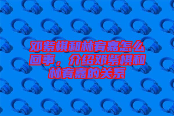 鄧紫棋和林宥嘉怎么回事，介紹鄧紫棋和林宥嘉的關(guān)系