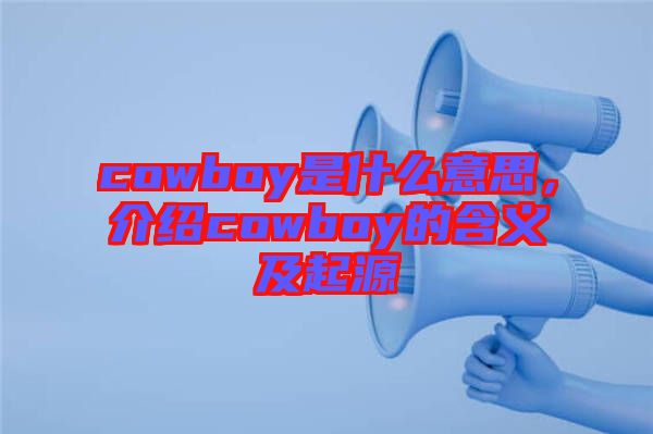 cowboy是什么意思，介紹cowboy的含義及起源